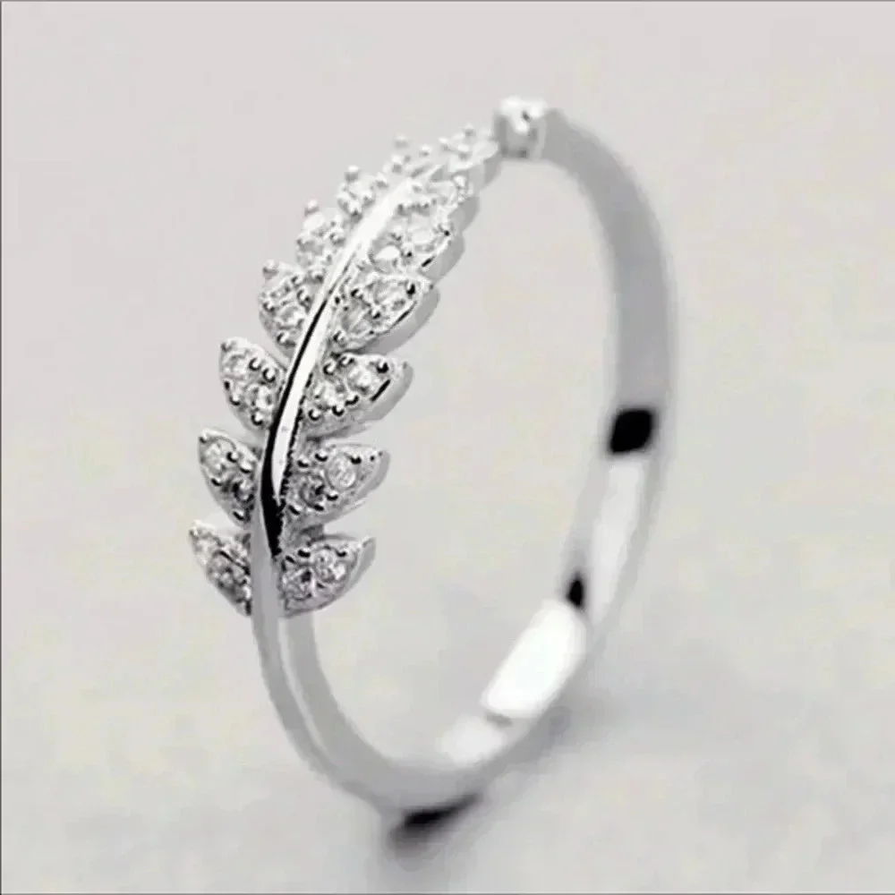 925 Sterling Silver Adjustable Feather Rin…